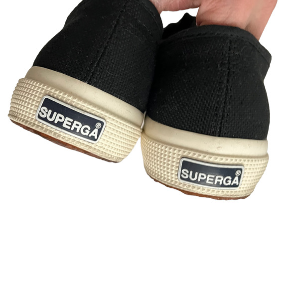 Superga Black canvas sneakers Women Size EU38/US8 - Picture 6 of 14